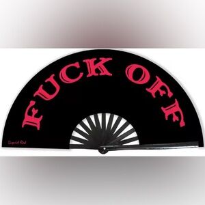 Black and Red Folding Fan